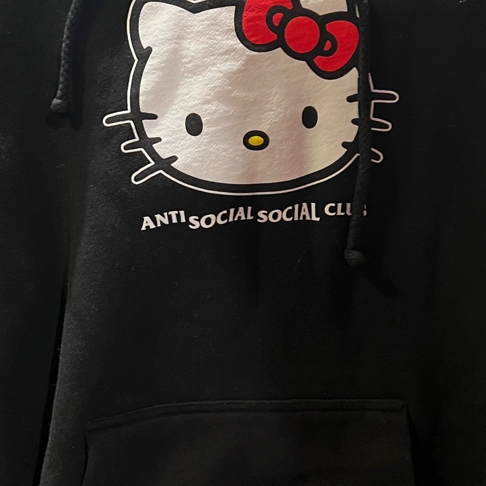 HELLO KITTY Anti Social Club Black Hoodie
